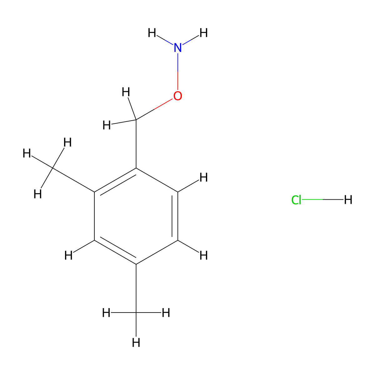 O-[(2,4-dimethylphenyl)methyl]hydroxylamine hydrochloride molecular structure, CAS 2832597-39-2
