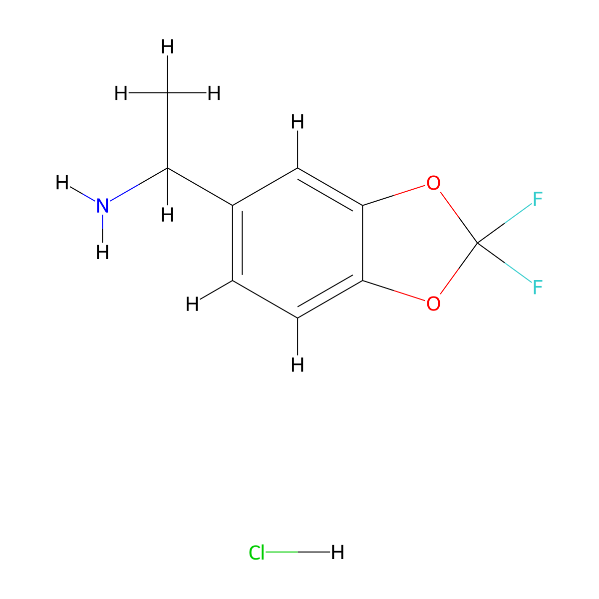 1-(2,2-Difluorobenzo[D][1,3]dioxol-5-YL)ethan-1-amine hydrochloride molecular structure, CAS 2832612-15-2