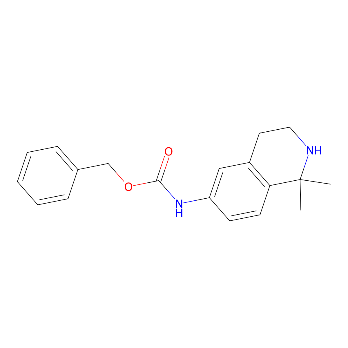 benzyl N-(1,1-dimethyl-3,4-dihydro-2H-isoquinolin-6-yl)carbamate molecular structure, CAS 2832637-94-0