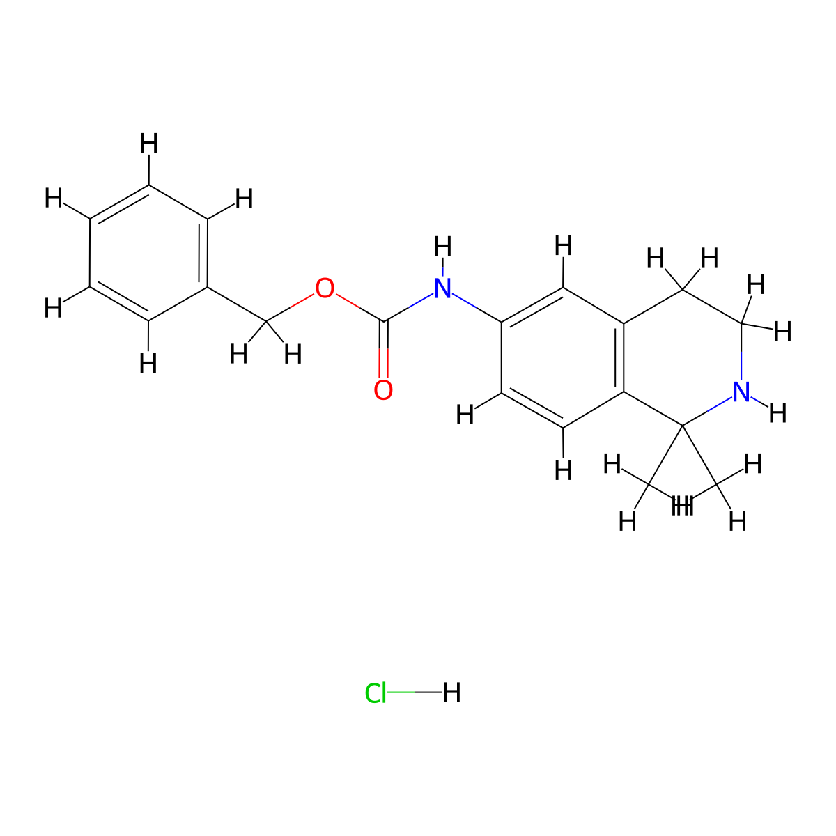 benzyl N-(1,1-dimethyl-3,4-dihydro-2H-isoquinolin-6-yl)carbamate;hydrochloride molecular structure, CAS 2832637-95-1