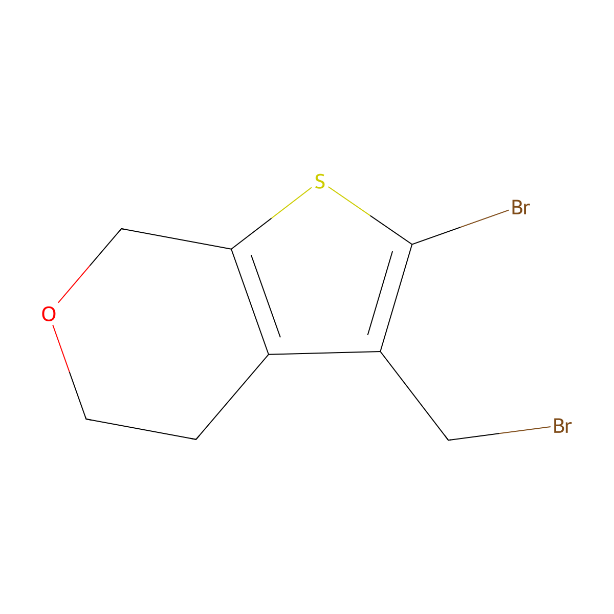 2-bromo-3-(bromomethyl)-4H,5H,7H-thieno[2,3-c]pyran molecular structure, CAS 2832772-82-2