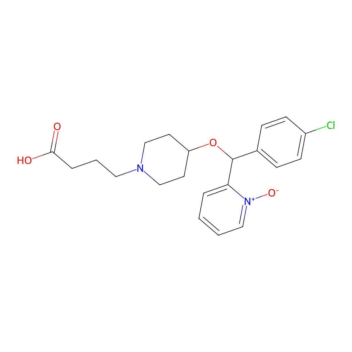 2-(((1-(3-Carboxypropyl)piperidin-4-yl)oxy)(4-chlorophenyl)methyl)pyridine 1-oxide molecular structure, CAS 2832828-59-6