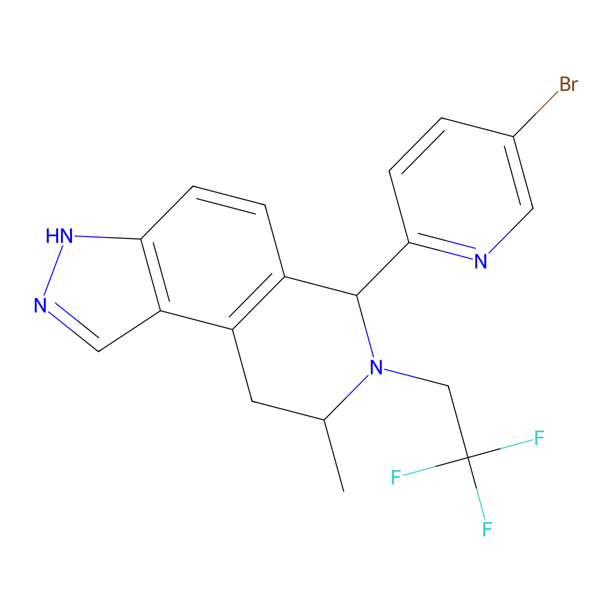 (8R)-6-(5-bromopyridin-2-yl)-8-methyl-7-(2,2,2-trifluoroethyl)-6,7,8,9-tetrahydro-3H-pyrazolo[4,3-f]isoquinoline molecular structure, CAS 2832871-16-4