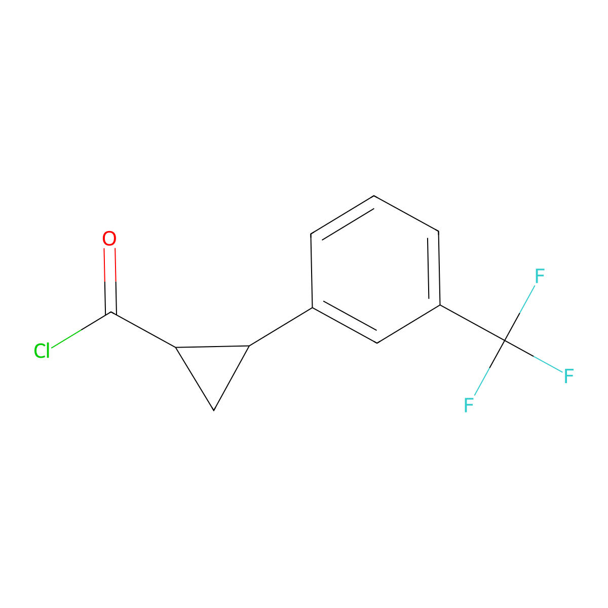 rac-(1R,2R)-2-[3-(trifluoromethyl)phenyl]cyclopropane-1-carbonylchloride molecular structure, CAS 2832886-77-6
