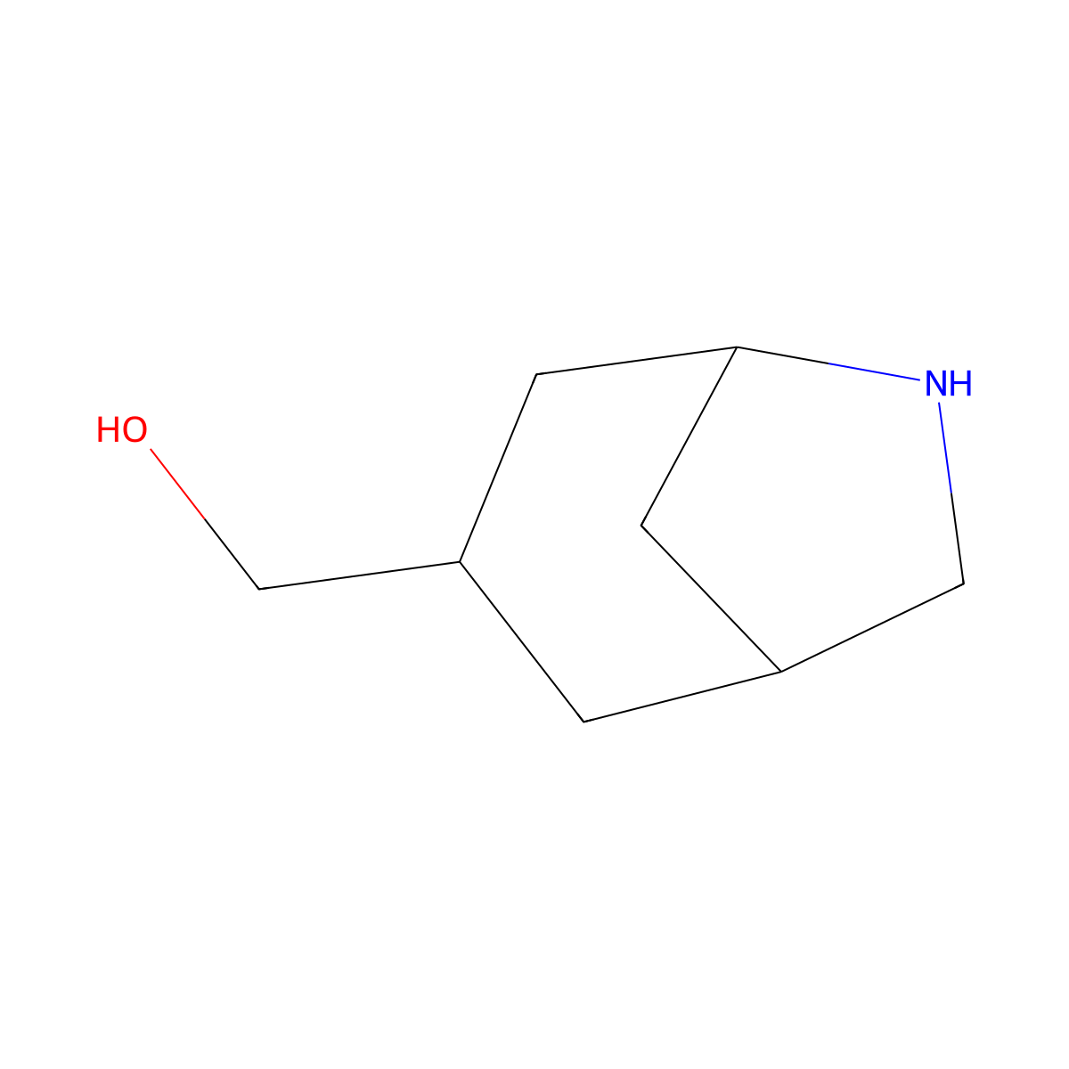 rac-[(1R,3R,5R)-6-azabicyclo[3.2.1]octan-3-yl]methanol molecular structure, CAS 2832886-78-7