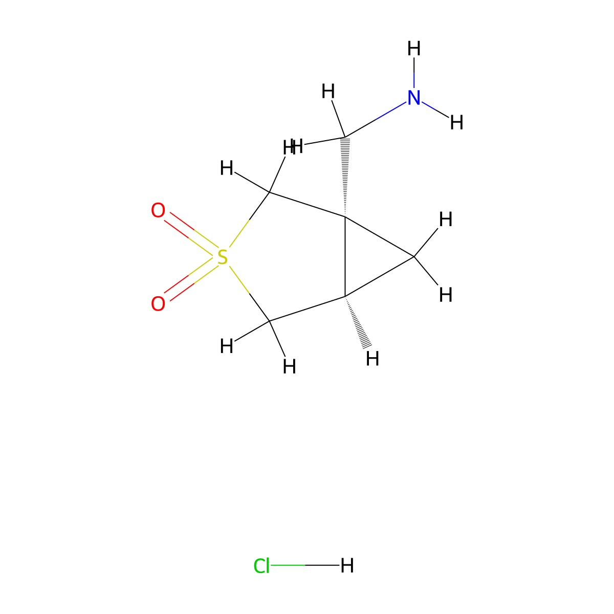 rac-(1R,5S)-1-(aminomethyl)-3lambda6-thiabicyclo[3.1.0]hexane-3,3-dione hydrochloride molecular structure, CAS 2832886-86-7