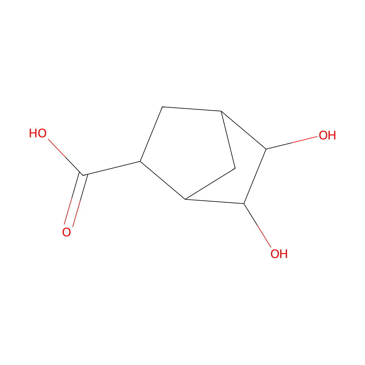 rac-(1R,2S,4S,5S,6R)-5,6-dihydroxybicyclo[2.2.1]heptane-2-carboxylicacid molecular structure, CAS 2832887-03-1