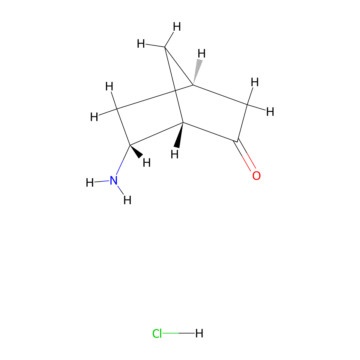 rac-(1R,4S,6S)-6-aminobicyclo[2.2.1]heptan-2-one hydrochloride molecular structure, CAS 2832887-16-6