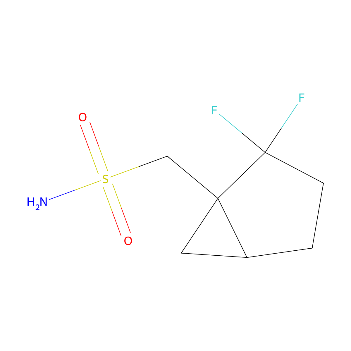 rac-[(1R,5R)-2,2-difluorobicyclo[3.1.0]hexan-1-yl]methanesulfonamide molecular structure, CAS 2832887-76-8