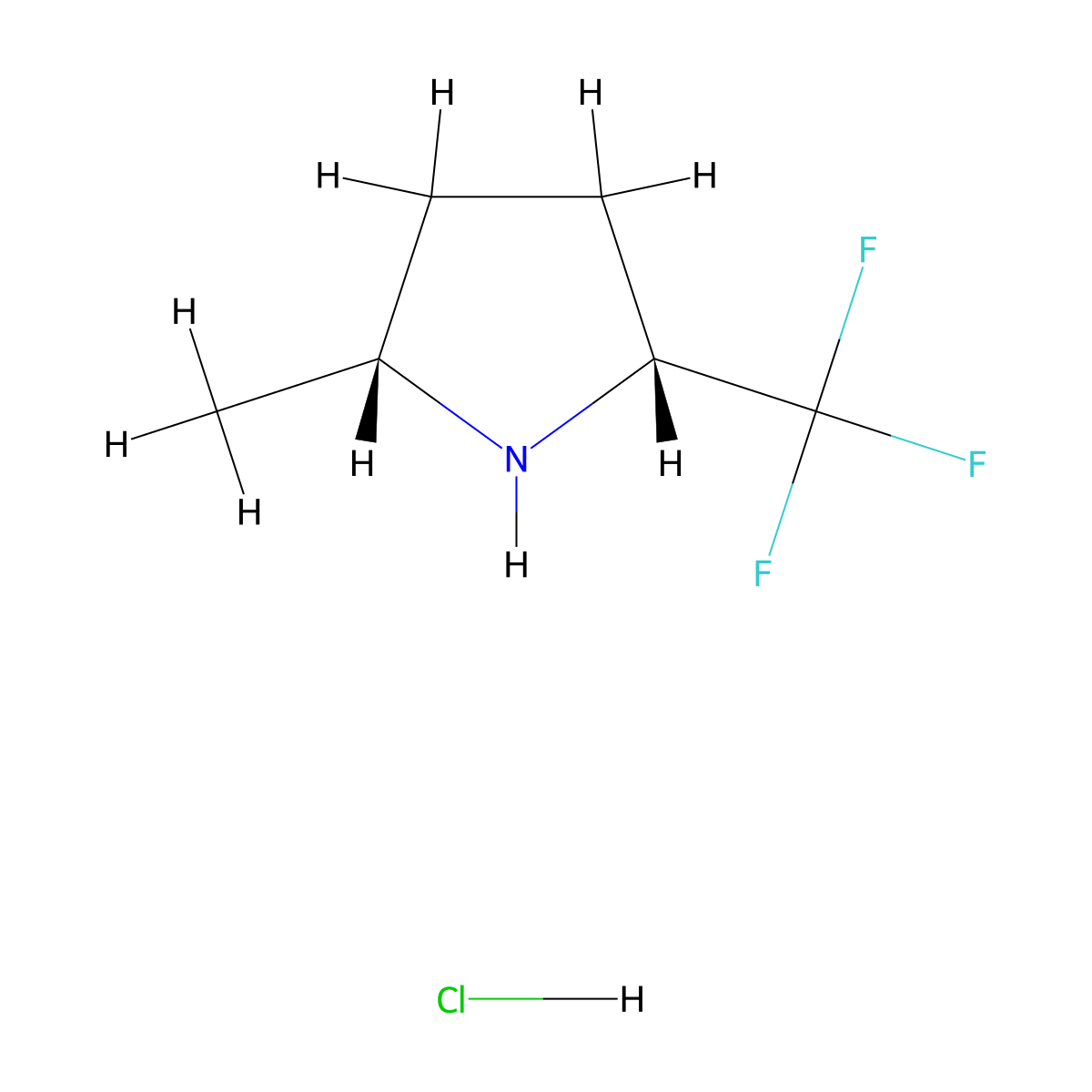 rac-(2R,5R)-2-methyl-5-(trifluoromethyl)pyrrolidinehydrochloride molecular structure, CAS 2832887-81-5