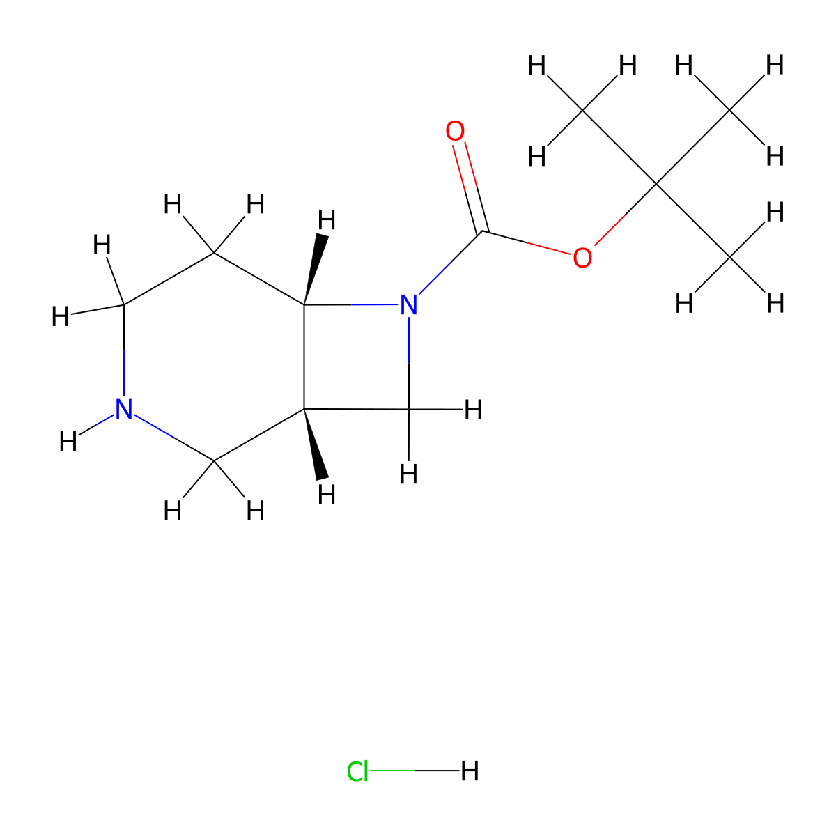 rac-tert-butyl (1R,6R)-3,7-diazabicyclo[4.2.0]octane-7-carboxylate hydrochloride molecular structure, CAS 2832887-84-8