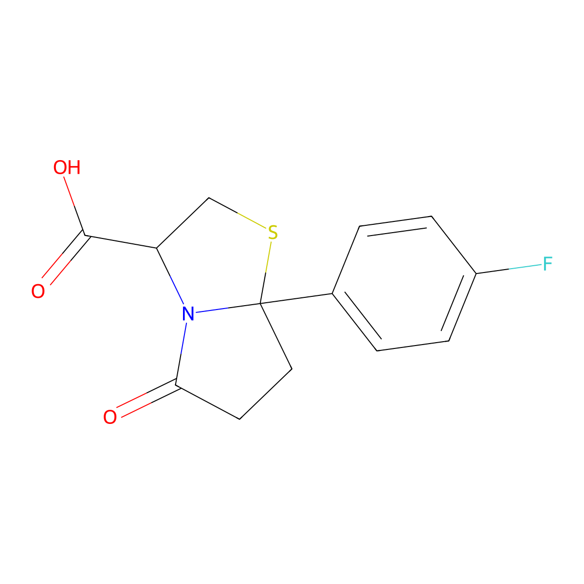 rac-(3R,7aR)-7a-(4-fluorophenyl)-5-oxo-hexahydropyrrolo[2,1-b][1,3]thiazole-3-carboxylic acid molecular structure, CAS 2832887-87-1