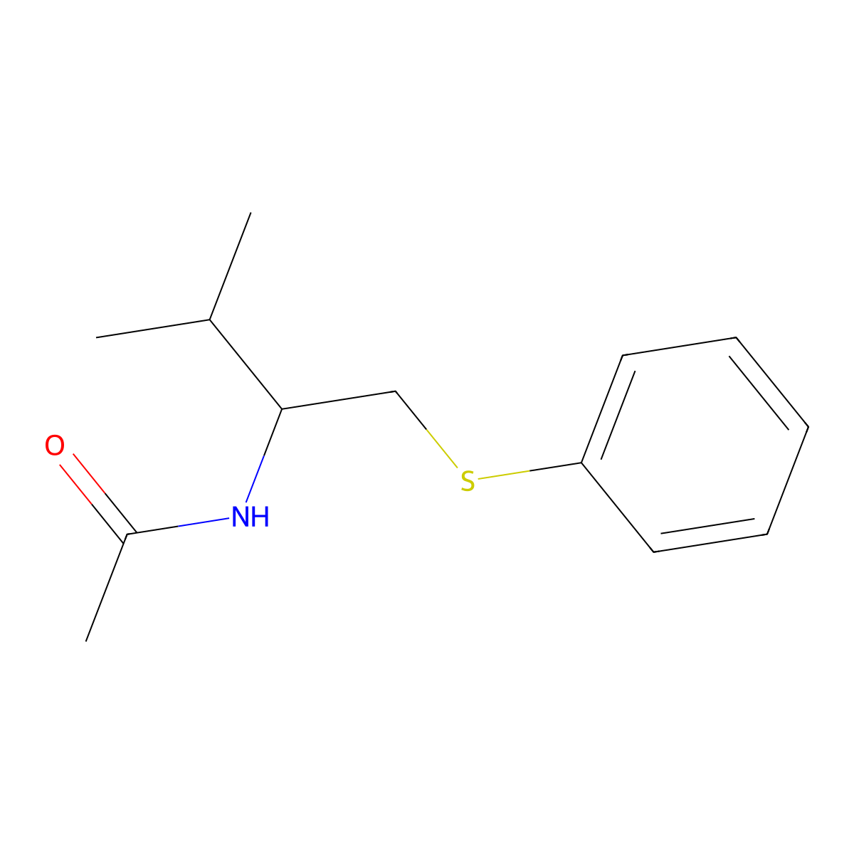 (R)-N-(3-Methyl-1-(phenylthio)butan-2-YL)acetamide molecular structure, CAS 2832887-93-9