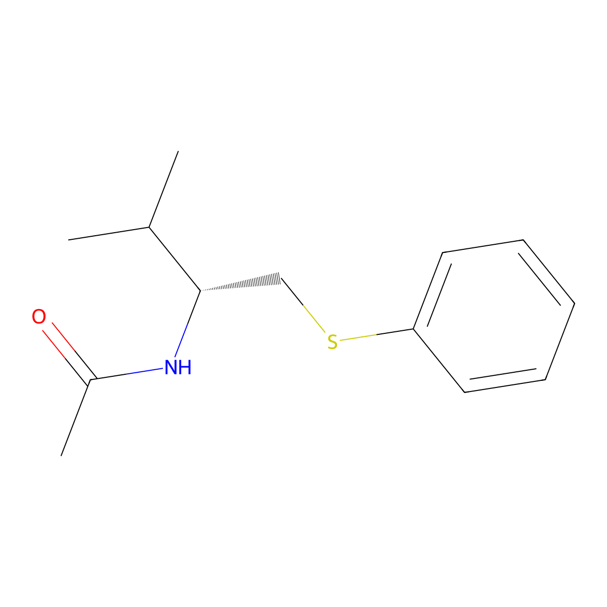 (R)-N-(3-Methyl-1-(phenylthio)butan-2-YL)acetamide molecular structure, CAS 2832887-93-9