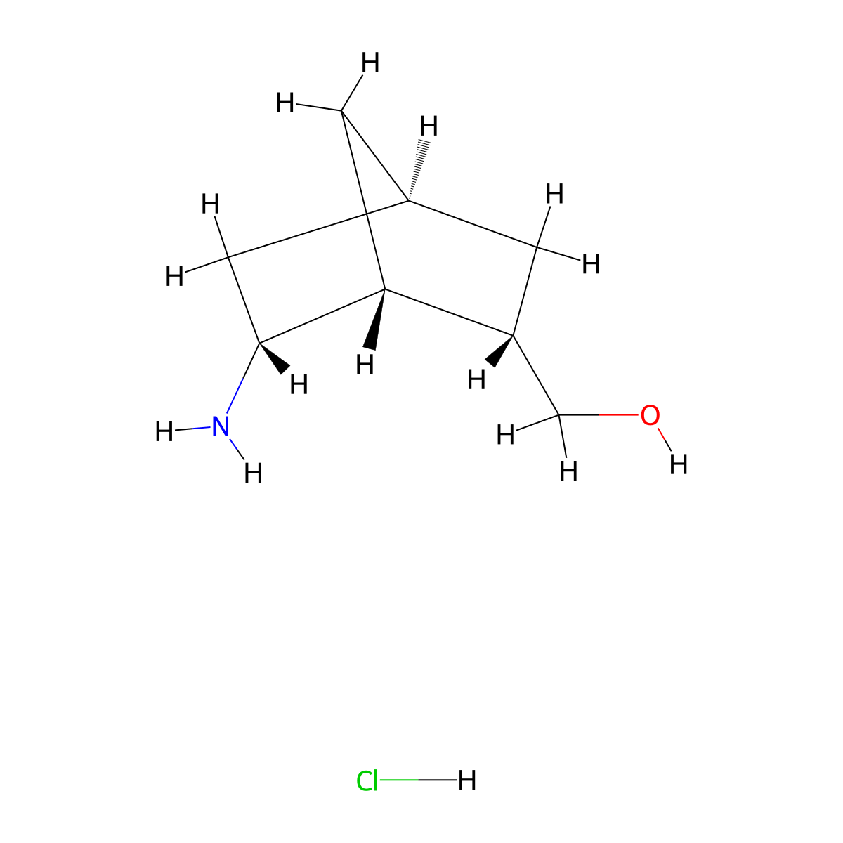 rac-[(1R,2S,4S,6R)-6-aminobicyclo[2.2.1]heptan-2-yl]methanolhydrochloride molecular structure, CAS 2832888-09-0