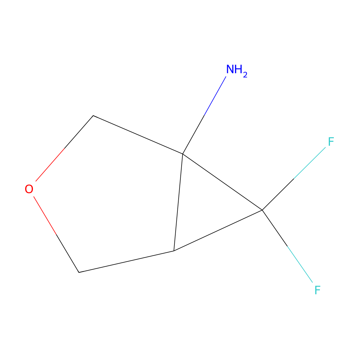 rac-(1R,5R)-6,6-difluoro-3-oxabicyclo[3.1.0]hexan-1-amine molecular structure, CAS 2832888-41-0