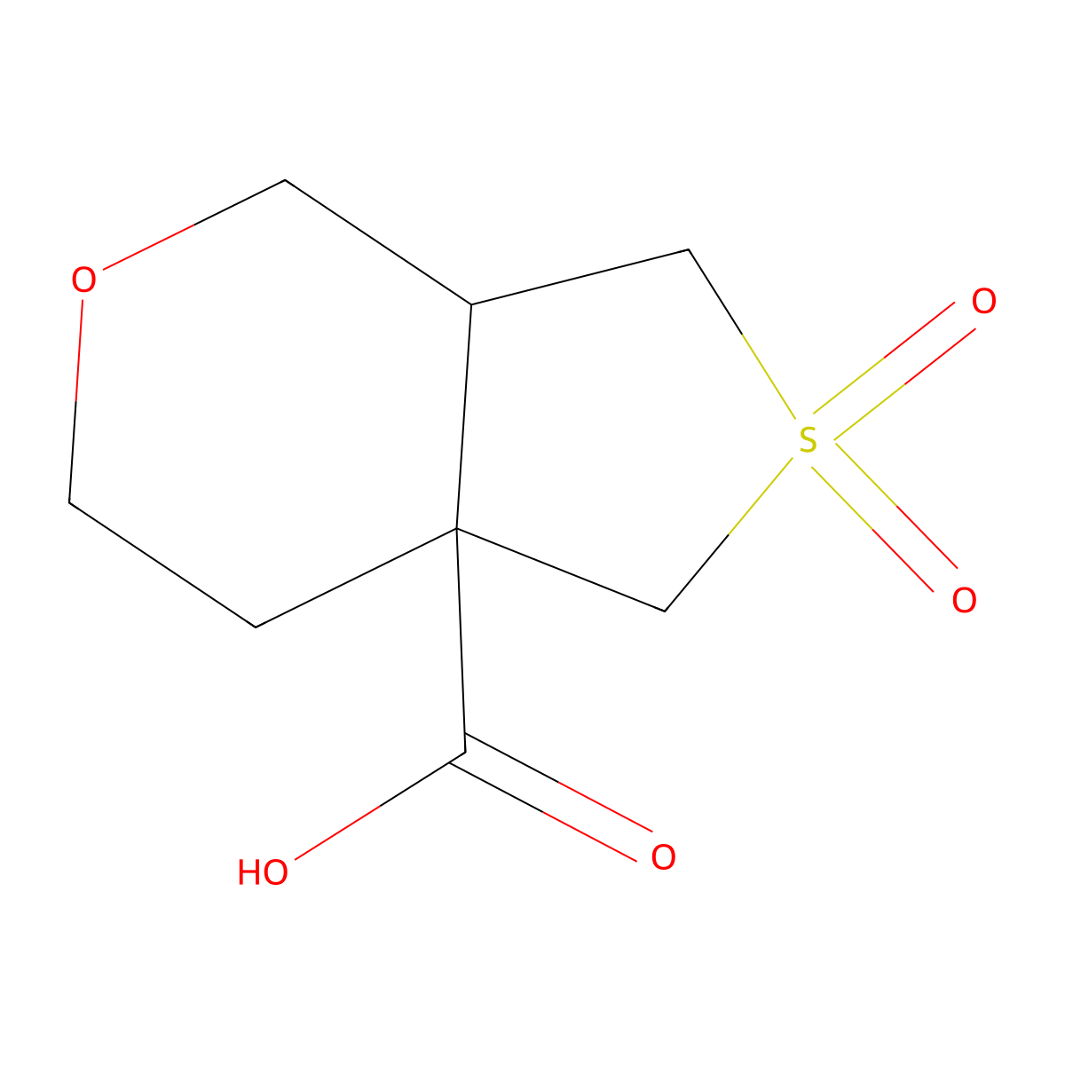rac-(3aR,7aR)-2,2-dioxo-hexahydro-1H-2lambda6-thieno[3,4-c]pyran-7a-carboxylicacid molecular structure, CAS 2832888-53-4