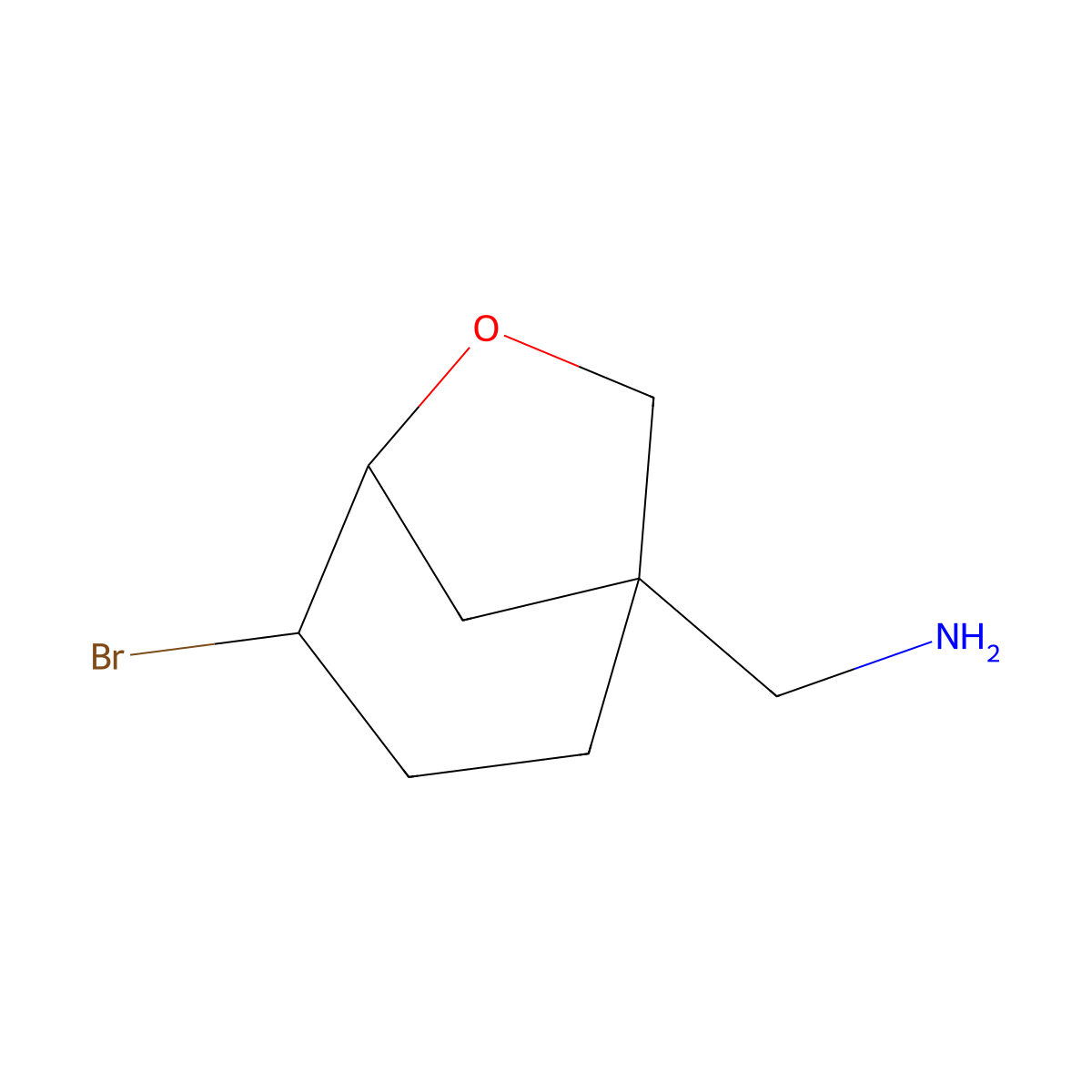 rac-1-[(1R,4R,5R)-4-bromo-6-oxabicyclo[3.2.1]octan-1-yl]methanamine molecular structure, CAS 2832888-67-0
