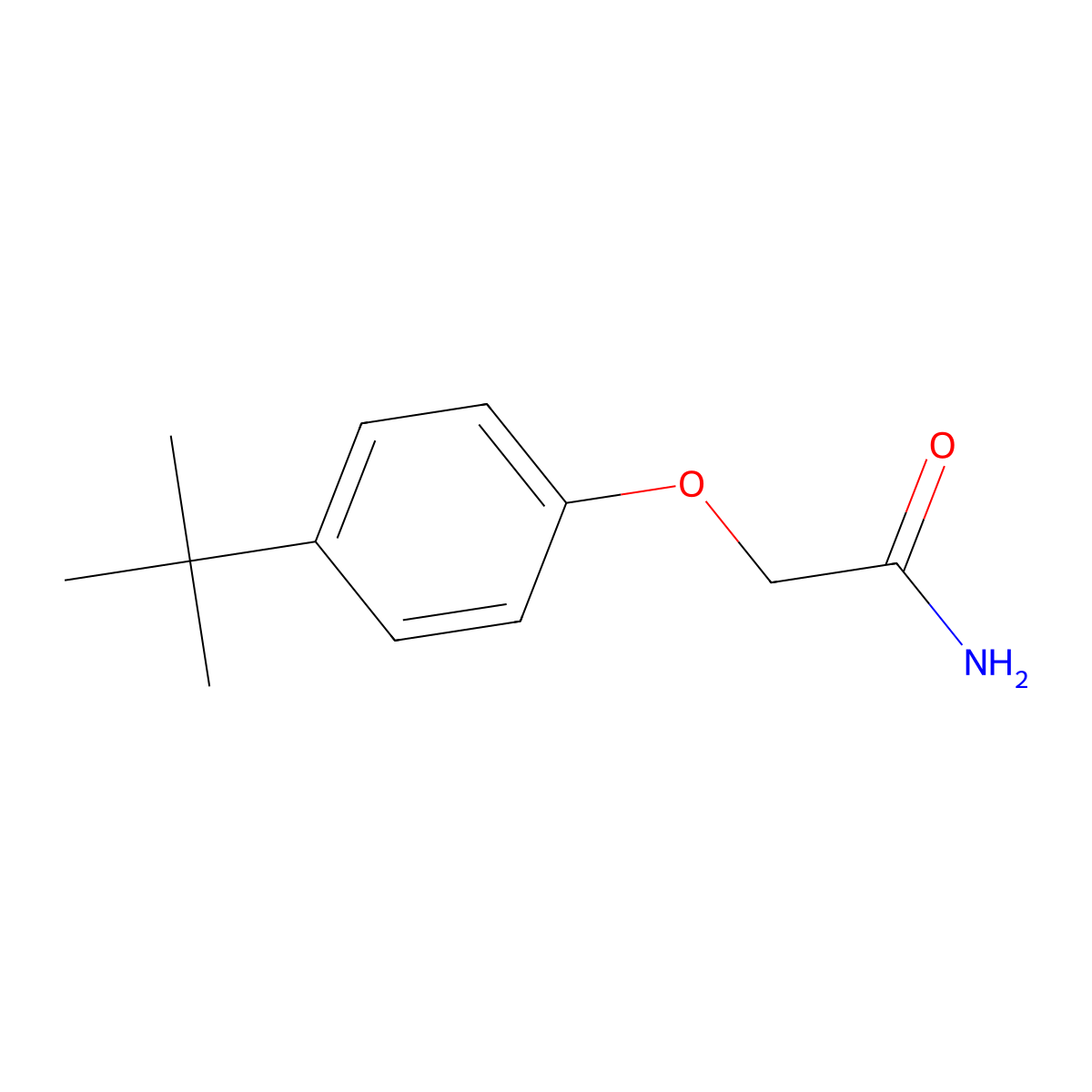 2-(4-Tert-butylphenoxy)acetamide molecular structure, CAS 28329-43-3