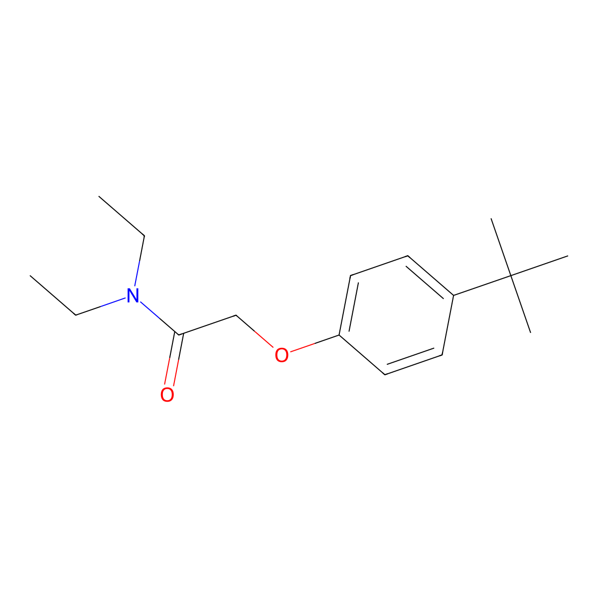 2-(4-tert-butylphenoxy)-N,N-diethylacetamide molecular structure, CAS 28329-44-4