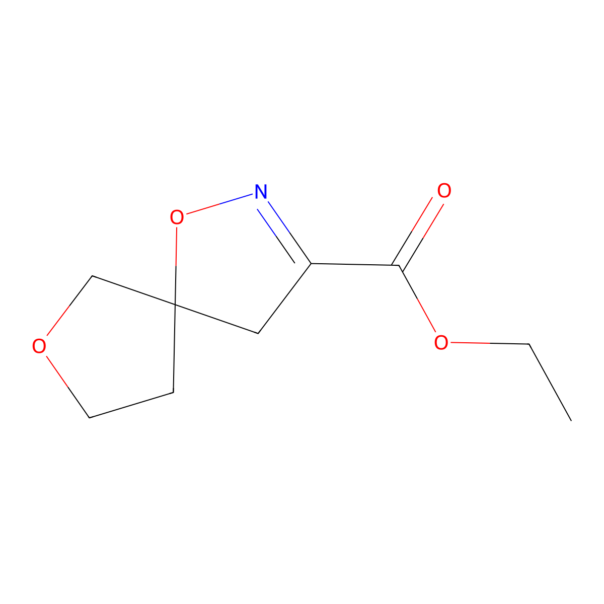 Ethyl1,7-dioxa-2-azaspiro[4.4]non-2-ene-3-carboxylate molecular structure, CAS 2832911-51-8