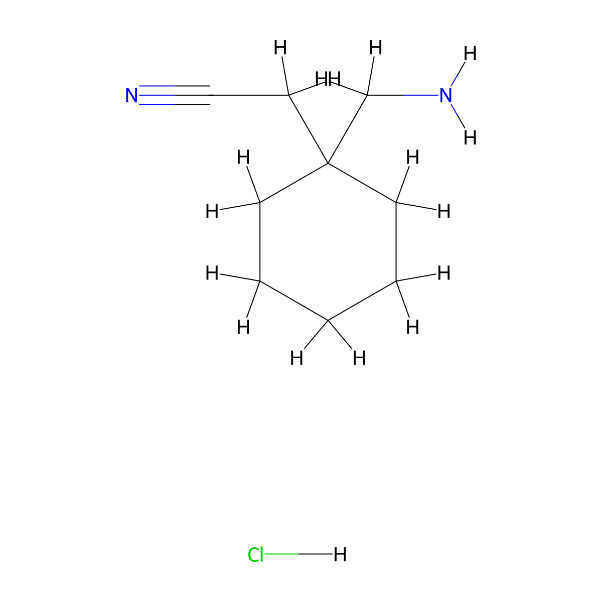 2-(1-(Aminomethyl)cyclohexyl)acetonitrile hydrochloride molecular structure, CAS 2832911-53-0