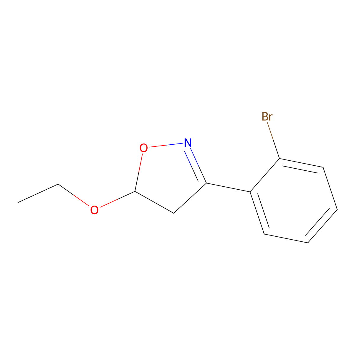 3-(2-Bromophenyl)-5-ethoxy-4,5-dihydro-1,2-oxazole molecular structure, CAS 2832911-61-0