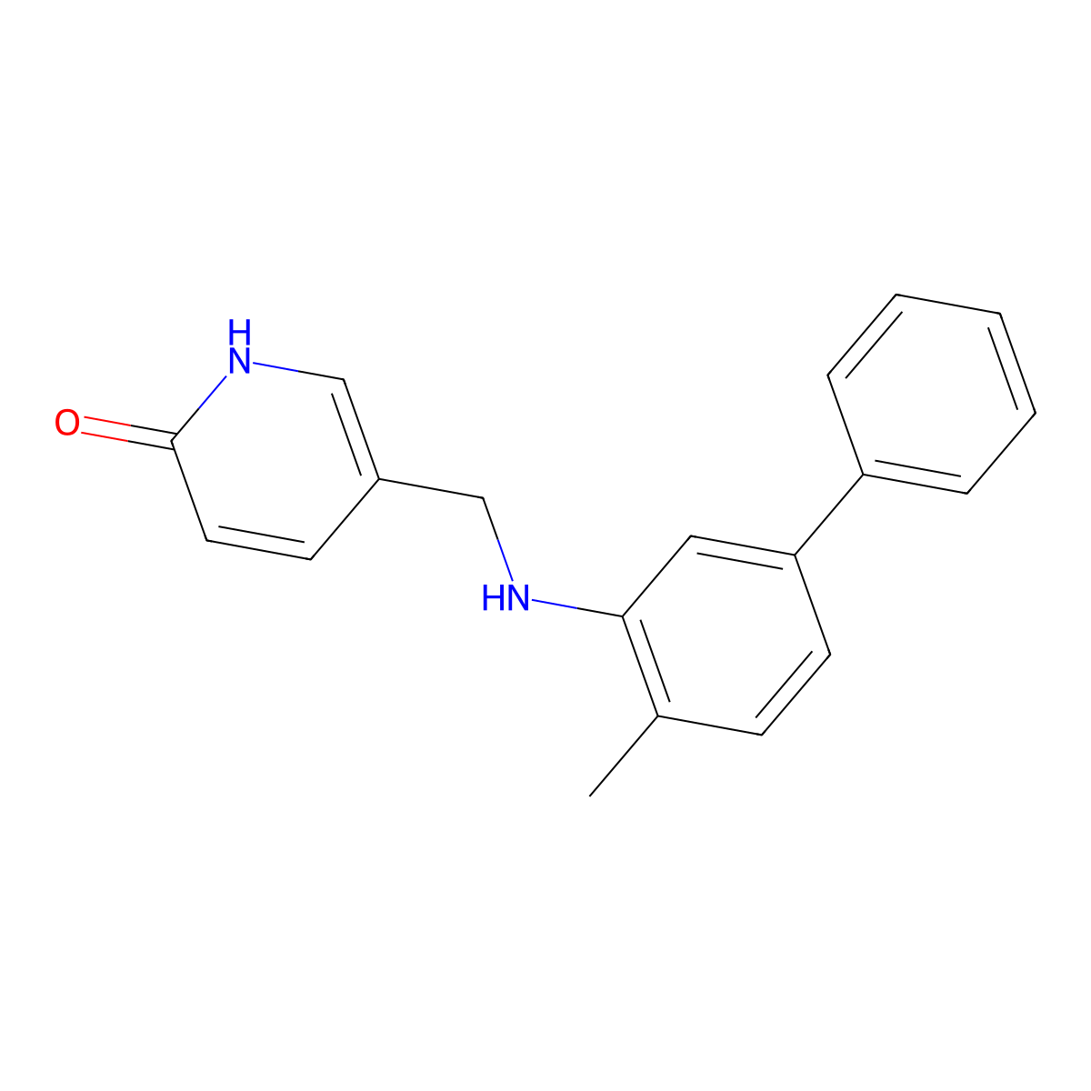 5-(((4-Methyl-[1,1'-biphenyl]-3-YL)amino)methyl)pyridin-2(1H)-one molecular structure, CAS 2832911-68-7