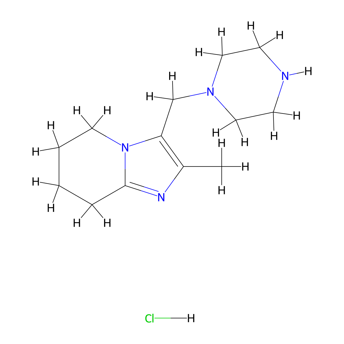 2-Methyl-3-(piperazin-1-ylmethyl)-5,6,7,8-tetrahydroimidazo[1,2-A]pyridine hydrochloride molecular structure, CAS 2832911-69-8