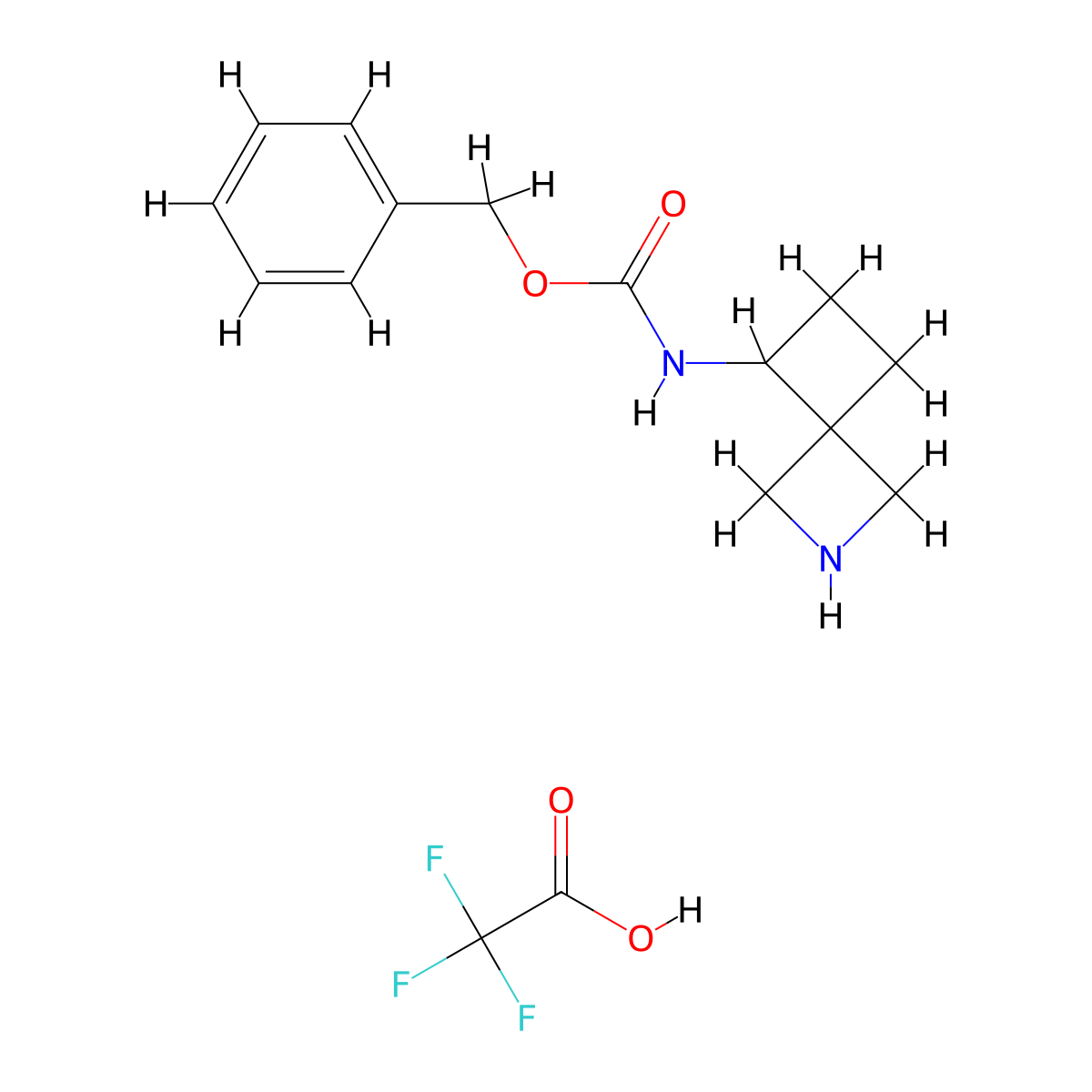 benzyl N-(2-azaspiro[3.3]heptan-7-yl)carbamate;2,2,2-trifluoroacetic acid molecular structure, CAS 2832911-78-9