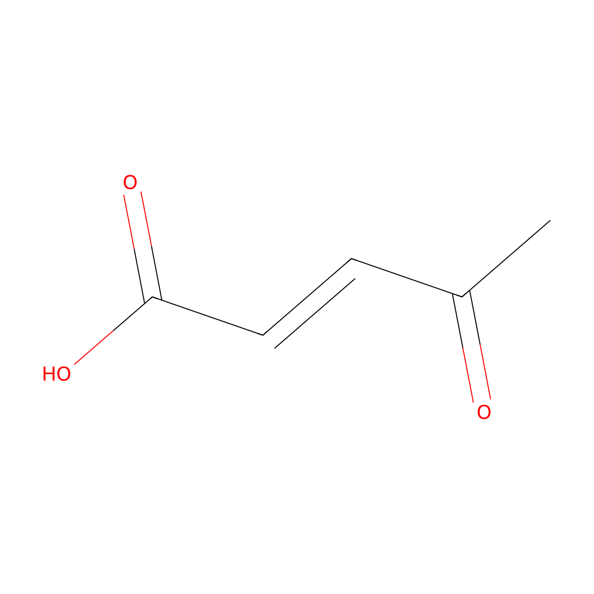 Oxopentenoic acid molecular structure, CAS 2833-21-8