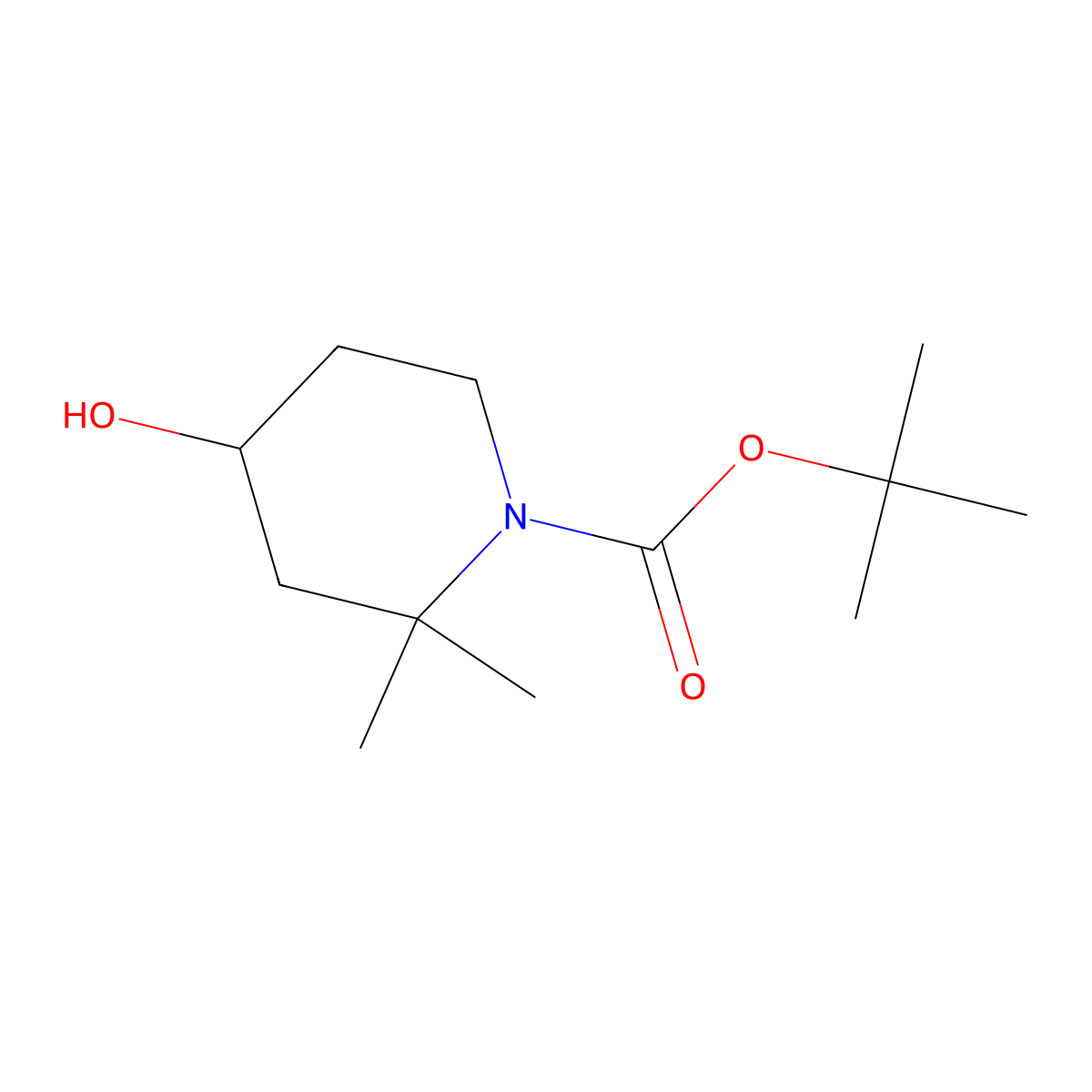 (S)-1-Boc-2,2-dimethylpiperidin-4-ol molecular structure, CAS 2833066-93-4