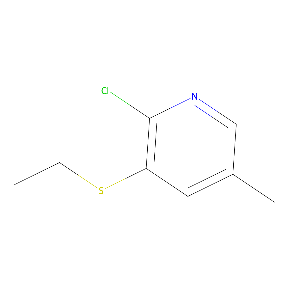 2-Chloro-3-(ethylthio)-5-methylpyridine molecular structure, CAS 2833119-14-3
