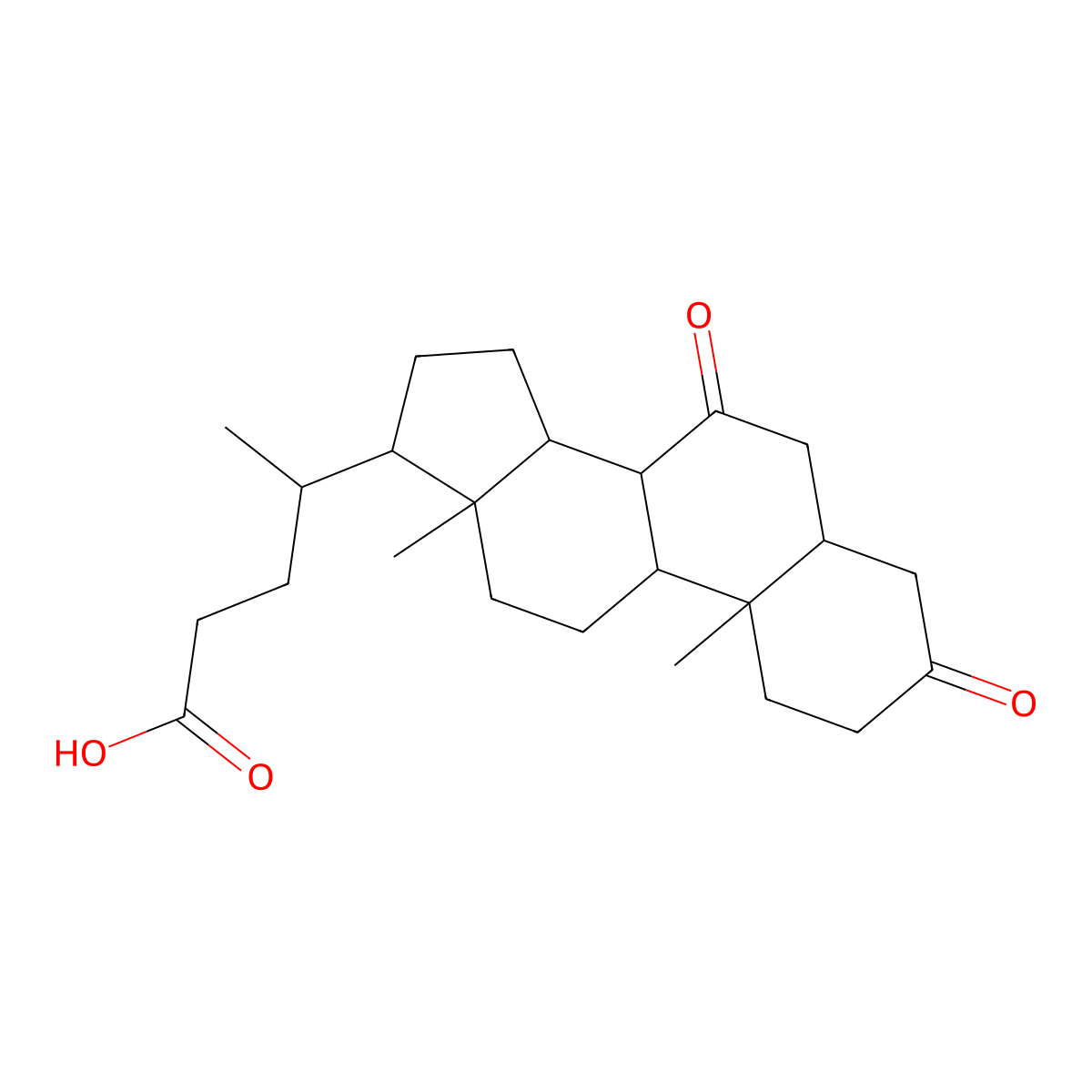 3,7-Dioxocholanoic acid molecular structure, CAS 28332-53-8