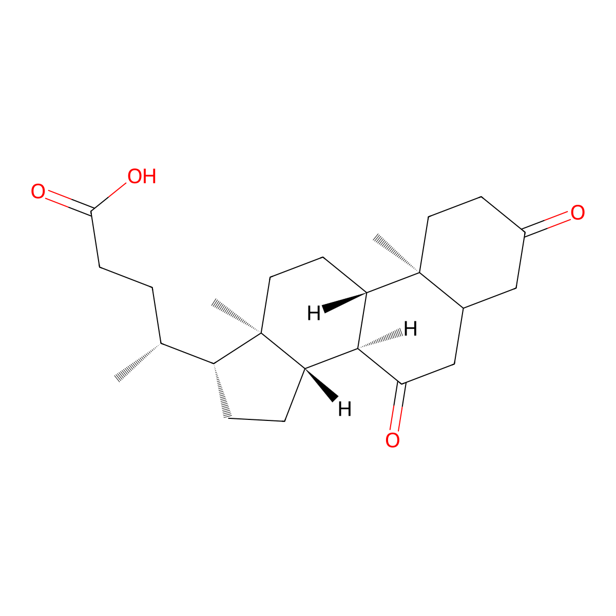 3,7-Dioxocholanoic acid molecular structure, CAS 28332-53-8