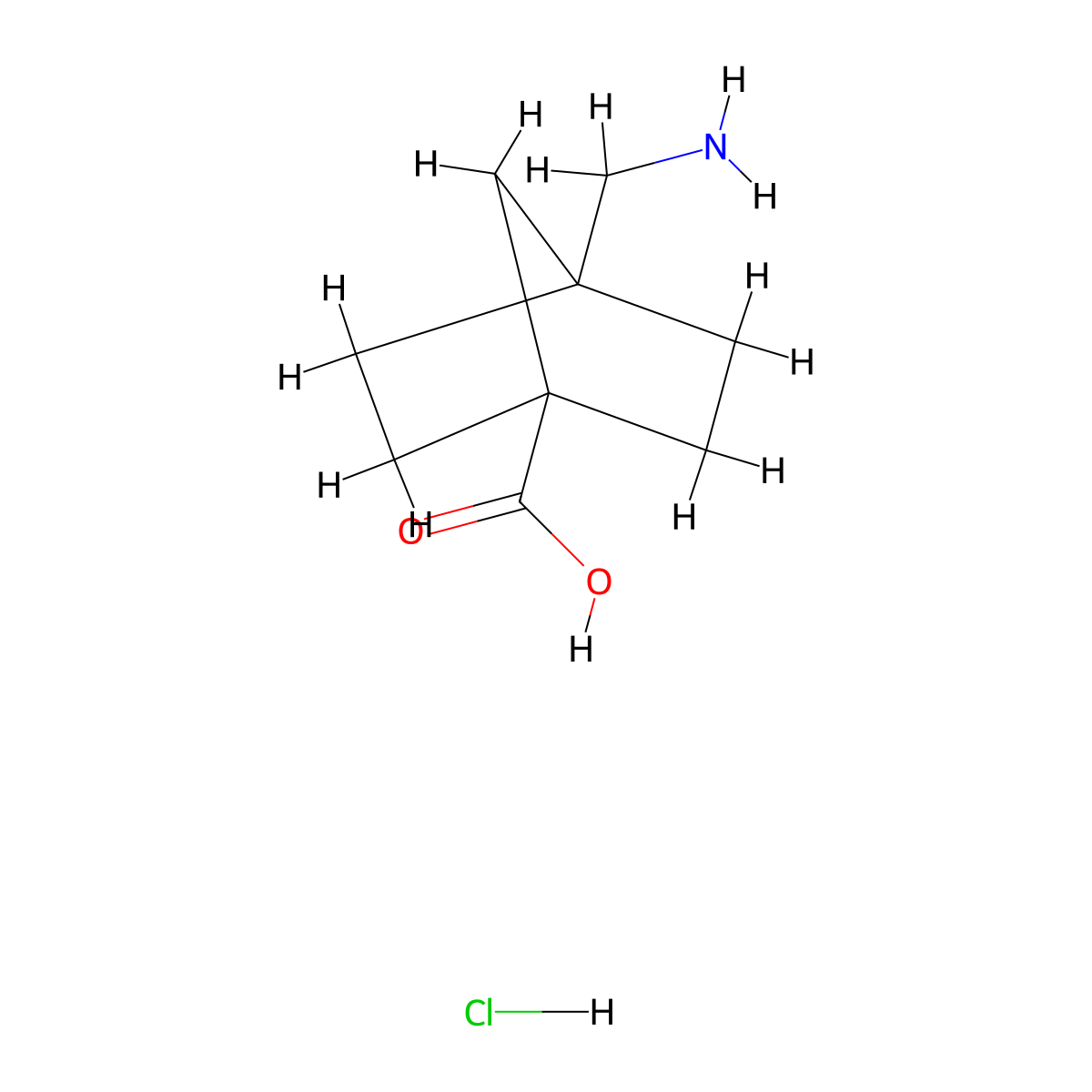 4-(Aminomethyl)bicyclo[2.2.1]heptane-1-carboxylic acid hydrochloride molecular structure, CAS 28333-76-8