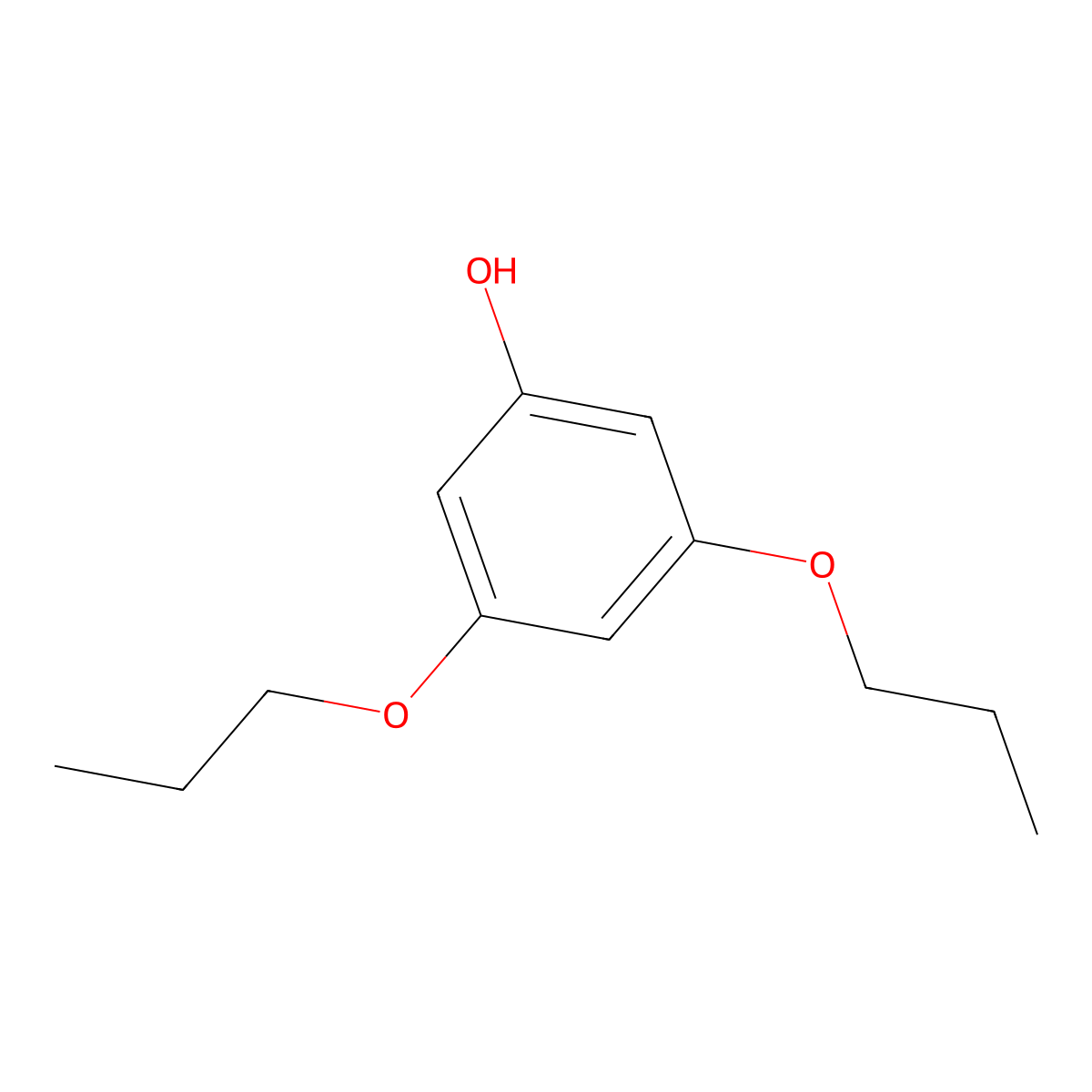Phenol, 3,5-dipropoxy- molecular structure, CAS 28334-99-8