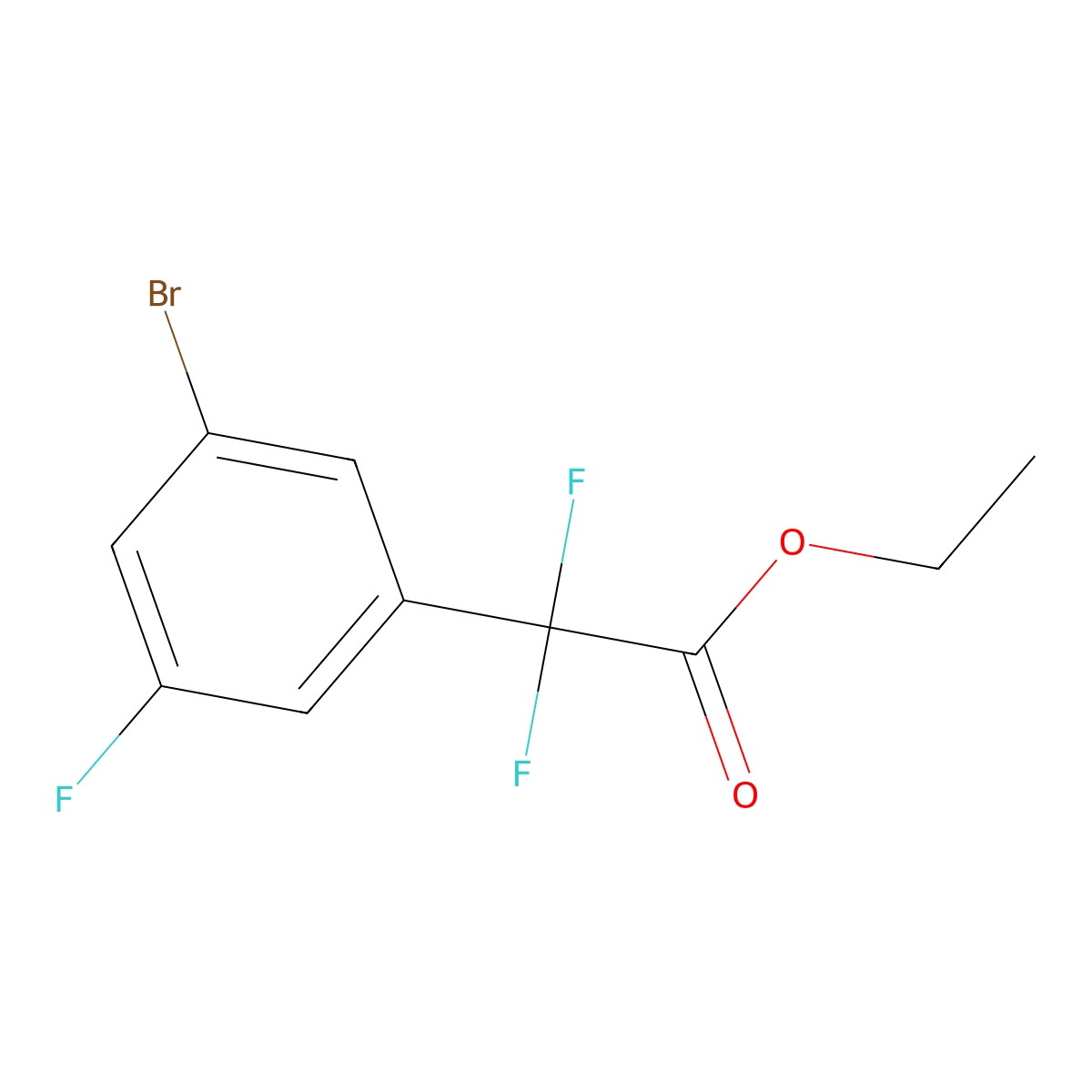 Ethyl 2-(3-Bromo-5-fluorophenyl)-2,2-difluoroacetate molecular structure, CAS 2833669-69-3