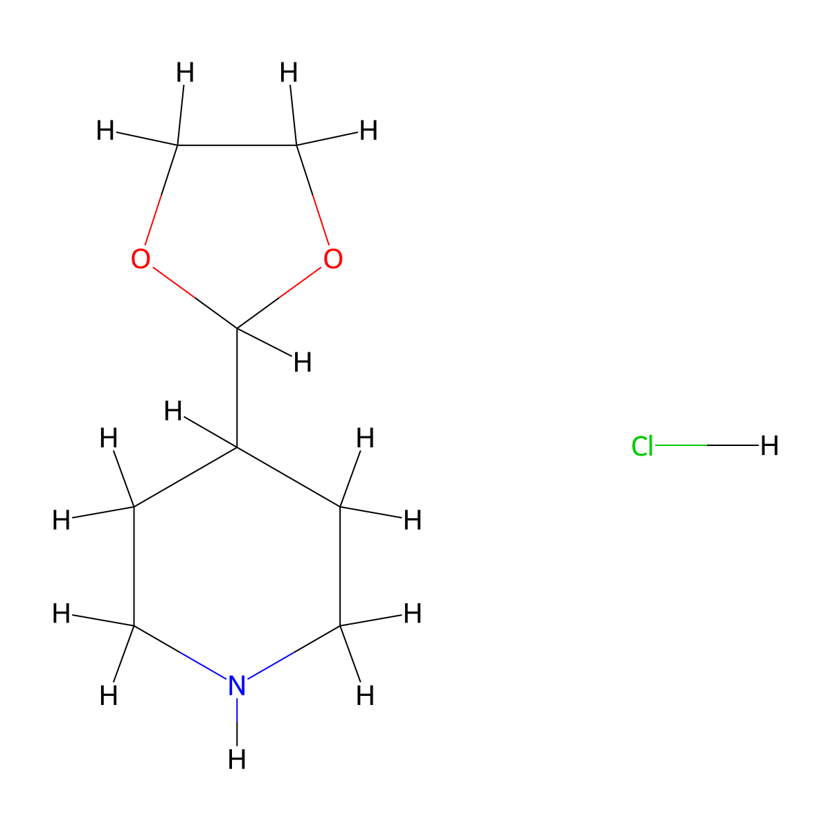 4-(1,3-Dioxolan-2-YL)piperidine hydrochloride molecular structure, CAS 2833680-64-9