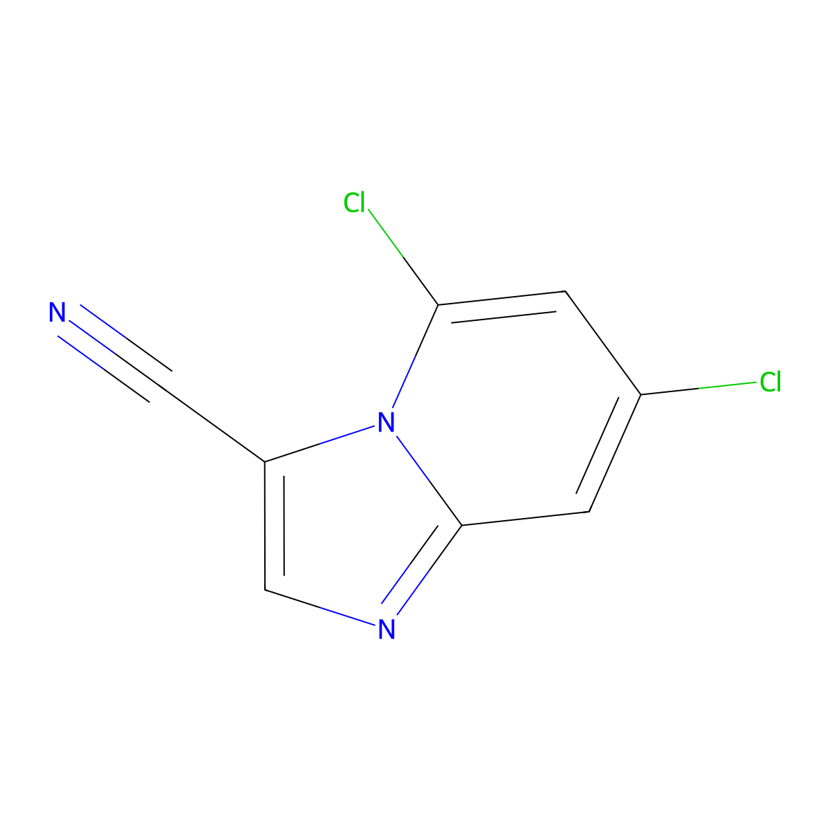 5,7-Dichloroimidazo[1,2-a]pyridine-3-carbonitrile molecular structure, CAS 2833706-56-0