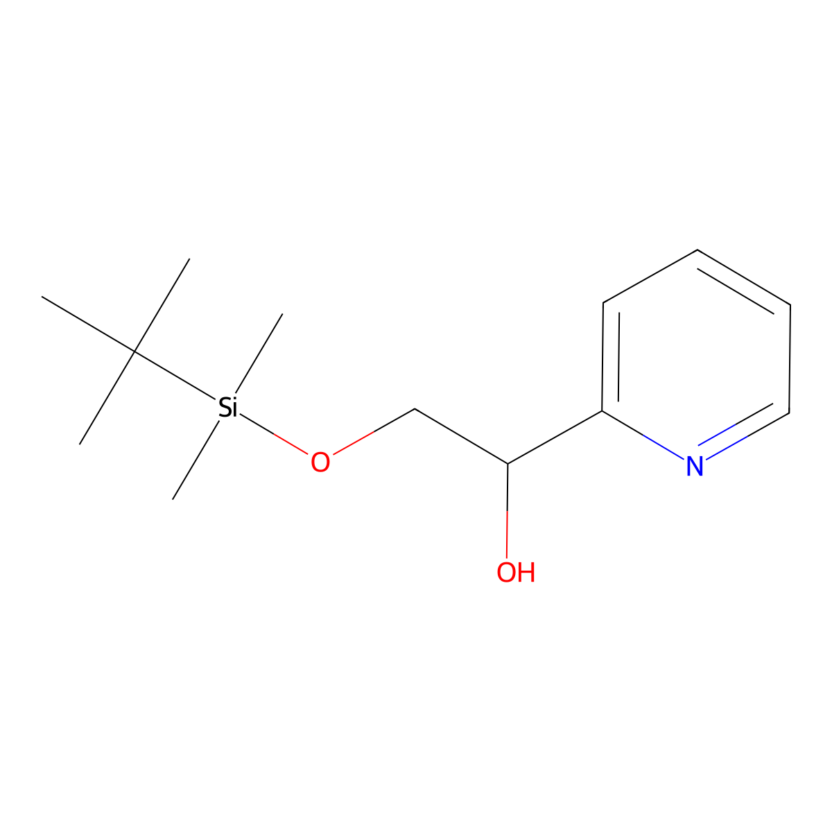 2-[Tert-butyl(dimethyl)silyl]oxy-1-(2-pyridyl)ethanol molecular structure, CAS 2833707-03-0