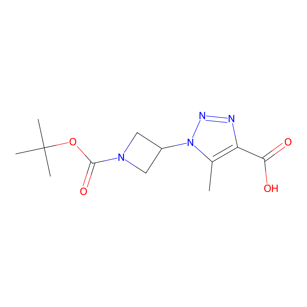 1-{1-[(tert-butoxy)carbonyl]azetidin-3-yl}-5-methyl-1H-1,2,3-triazole-4-carboxylic acid molecular structure, CAS 2833707-77-8