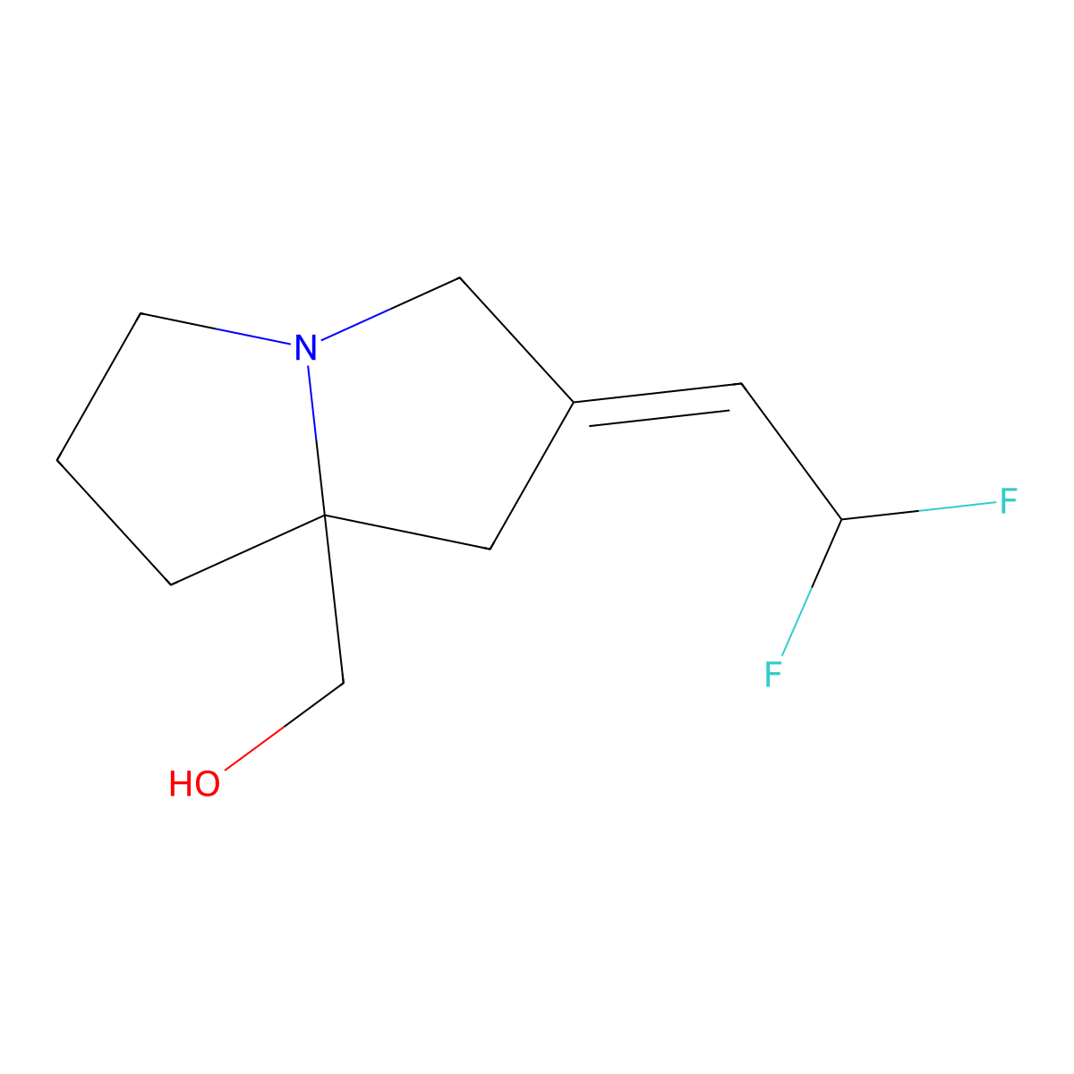 [6-(2,2-difluoroethylidene)-2,3,5,7-tetrahydro-1H-pyrrolizin-8-yl]methanol molecular structure, CAS 2833734-19-1