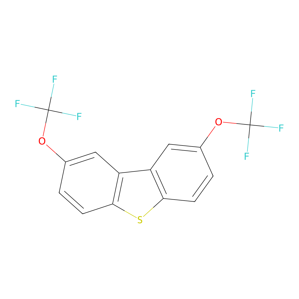 2,8-Bis(trifluoromethoxy)dibenzothiophene molecular structure, CAS 2833773-74-1
