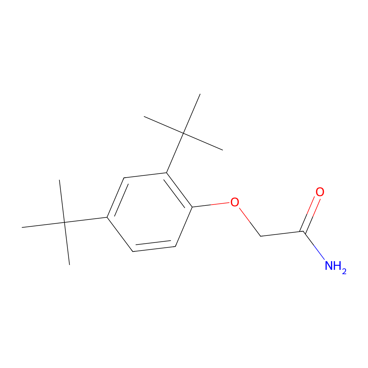 2-(2,4-Ditert-butylphenoxy)acetamide molecular structure, CAS 28338-37-6