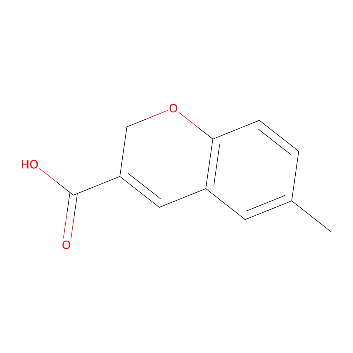 6-methyl-2H-chromene-3-carboxylic acid molecular structure, CAS 28339-81-3