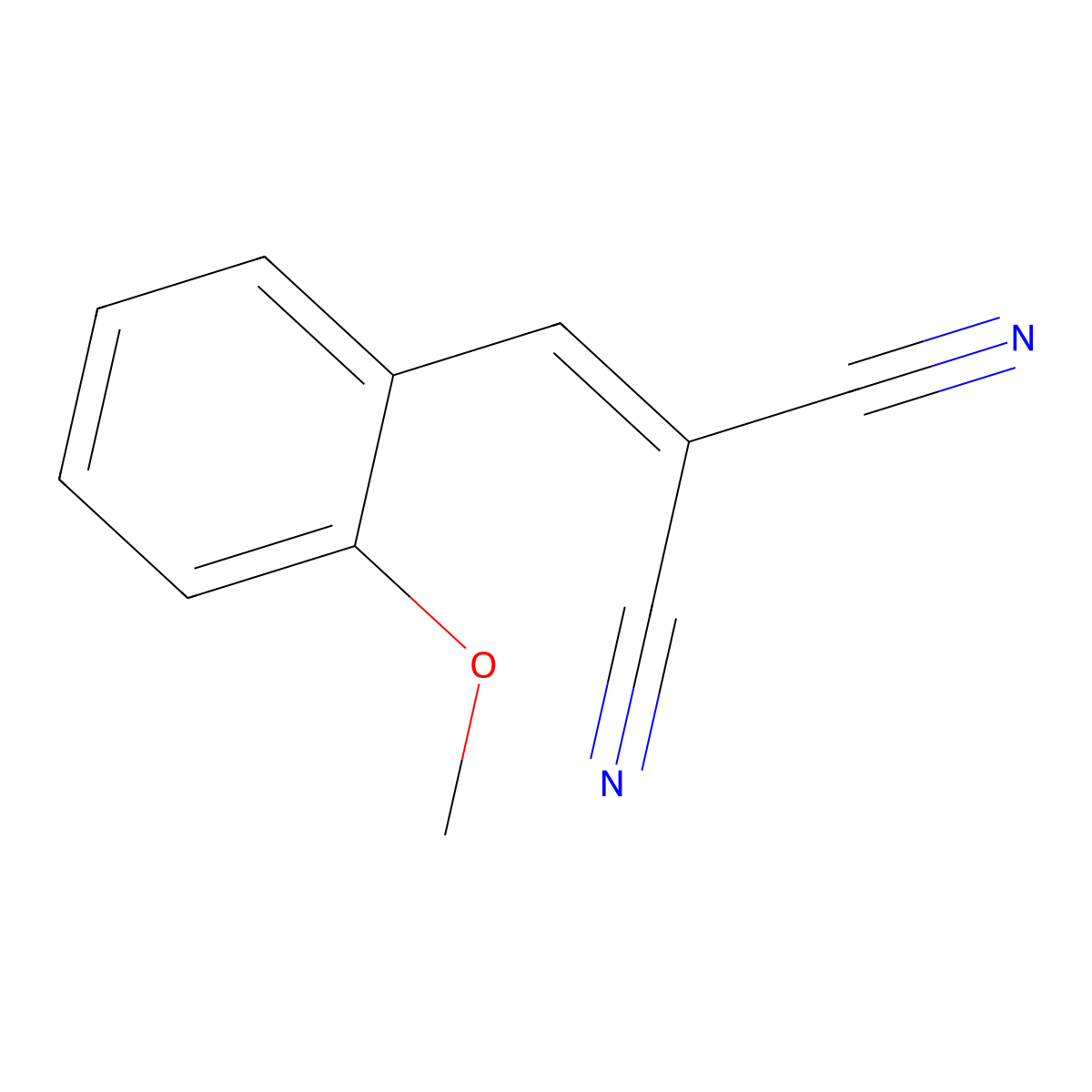 (2-Methoxybenzylidene)malononitrile molecular structure, CAS 2834-10-8