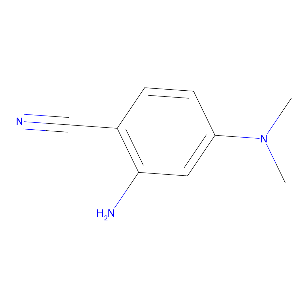 2-Amino-4-(dimethylamino)benzonitrile molecular structure, CAS 28340-63-8
