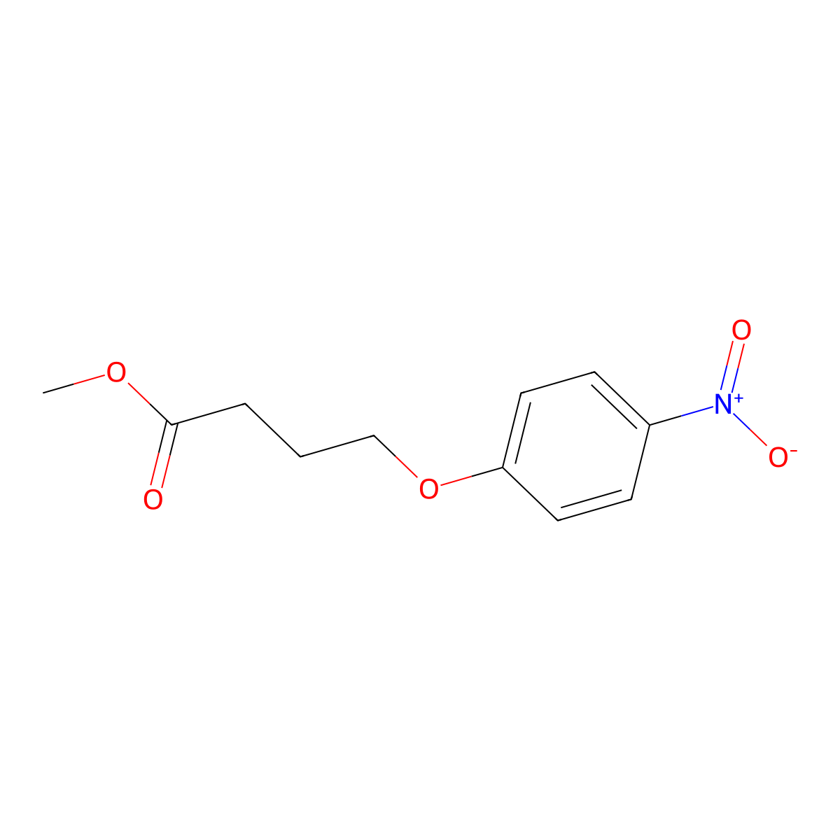 Methyl 4-(p-nitrophenoxy)butyrate molecular structure, CAS 28341-53-9