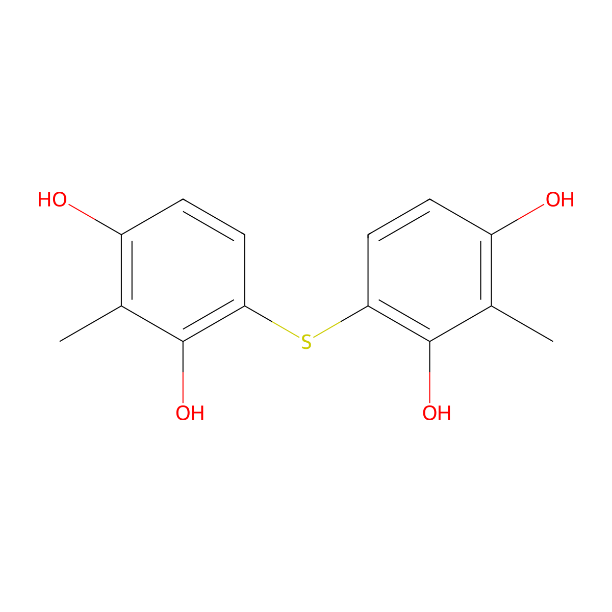1,3-Benzenediol, 4,4'-thiobis[2-methyl- molecular structure, CAS 28341-66-4